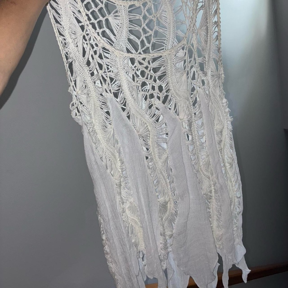Women’s White Crochet Swim Cover-Up